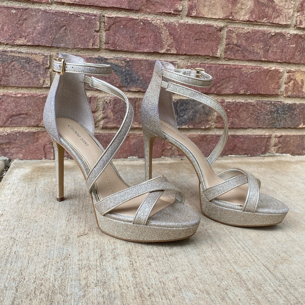 Elegant Gold Strappy Heels